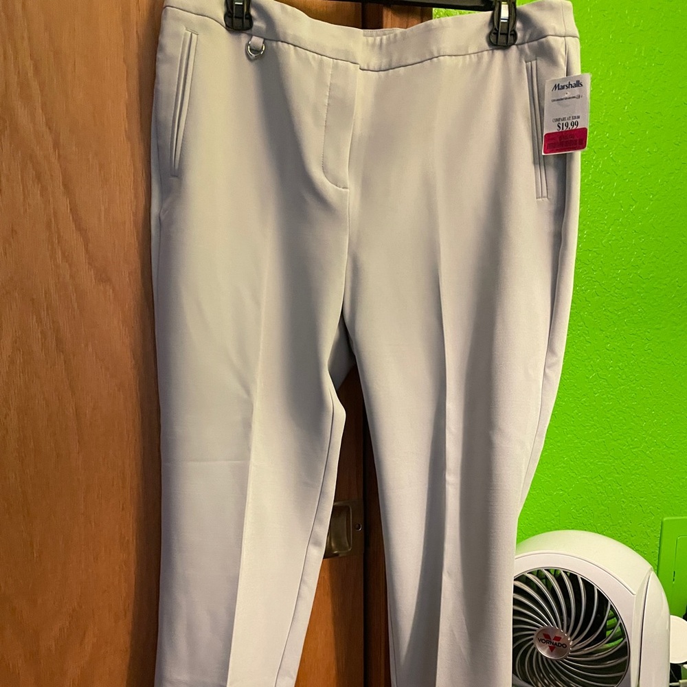 Stretch Grey Pants with straight leg.